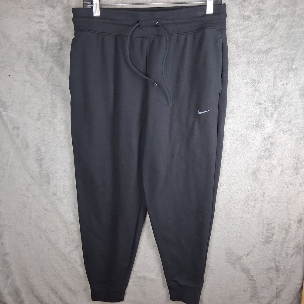 Nike Dri-Fit One High Rise 7/8 French Terry Joggers Womens Large Black FB5434010